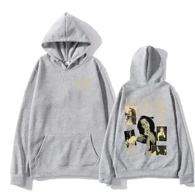 Casual Lana Del Rey Singer Hoodies for Men and Women Harajuku Fashion Long Sleeve Sweatshirt Moleton Graphic Print Streetwear