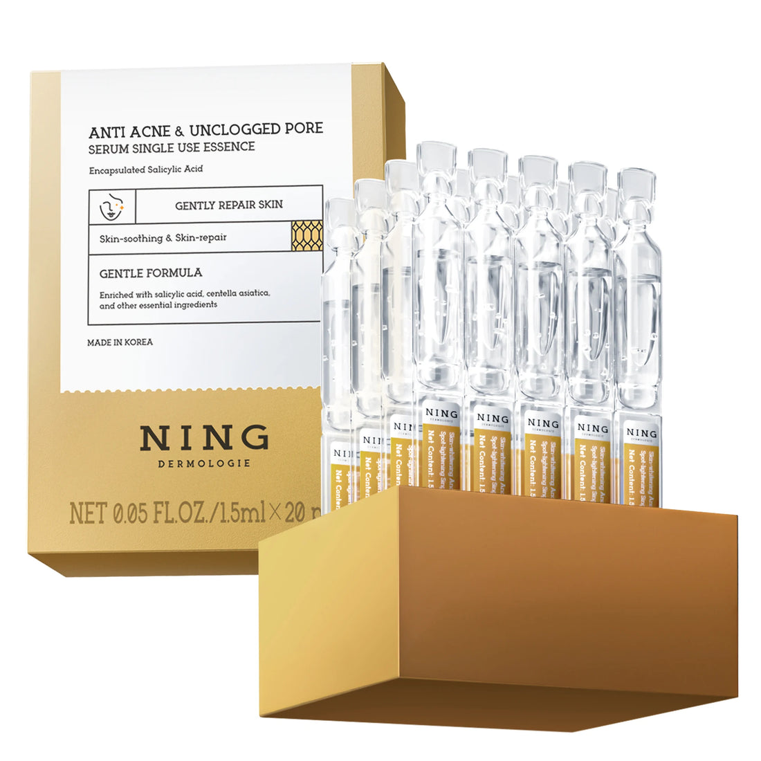 Face Ampoule Essence|Brightening,Anti-Wrinkle, Anti-Acne with Niacinamide, Salicylic Acid & Peptides for Even Tone & Skin Repair