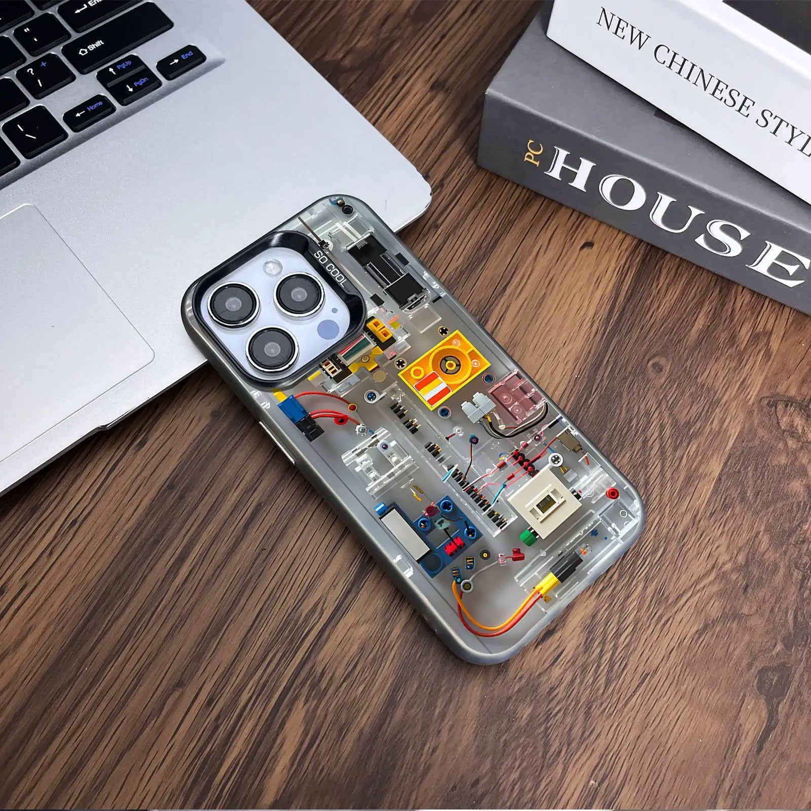 Mechanical Structure Pattern Phone Case, Anti-drop Phone Protective Compatible with IPhone 16 Pro Max 15 Pro 14Plus 13 12 11