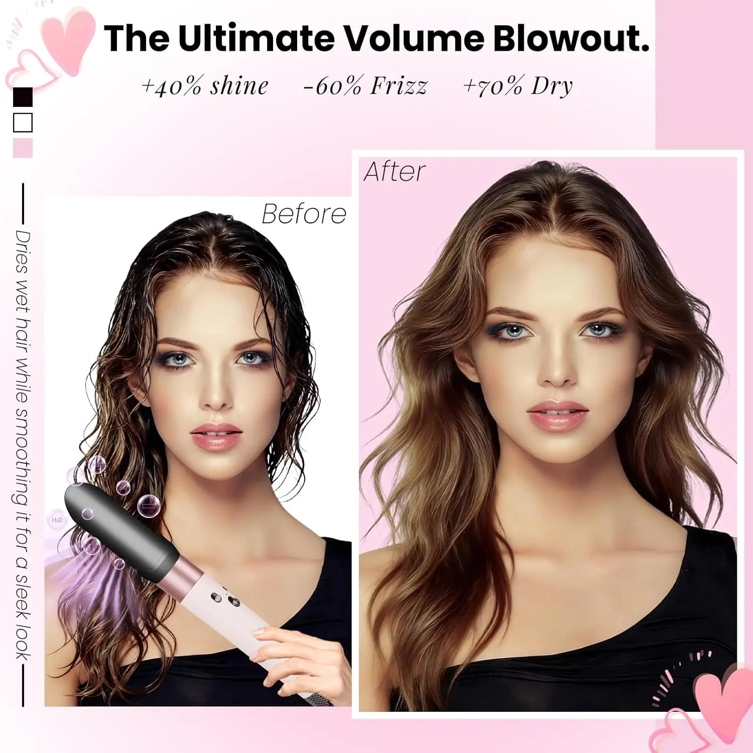 Hair Smoothing Nozzle Gentle Airflow Hair Smooth Attachment Compatible with HS01/05/08 Airwrap Sleek Polished Straight Hairs Halalzen