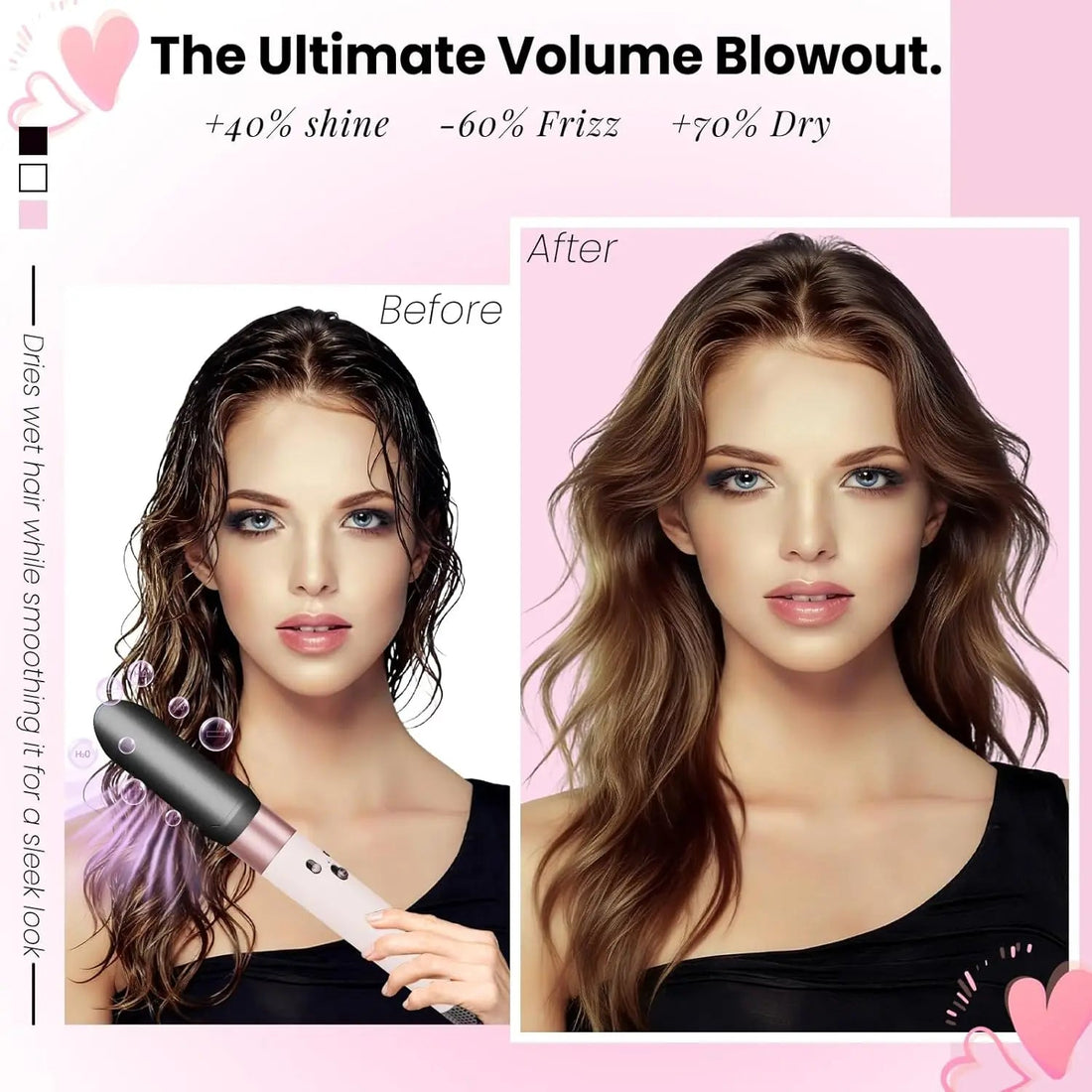 Hair Smoothing Nozzle Gentle Airflow Hair Smooth Attachment Compatible with HS01/05/08 Airwrap Sleek Polished Straight Hairs Halalzen