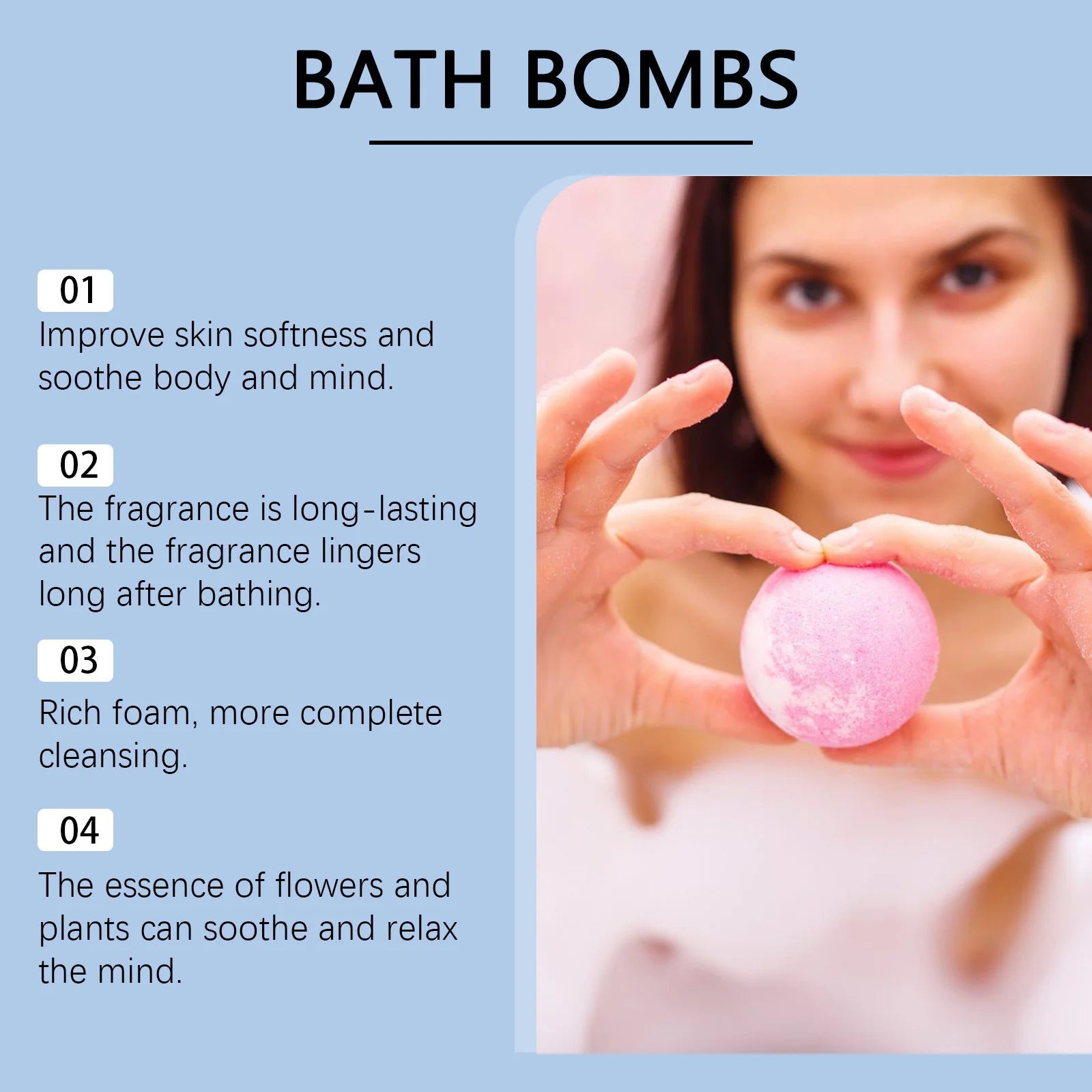 Ocaura Christmas Colorful Salt Bath Balls Rich Bubble Stress Relief Body Spa Essential Oil Deeply Moisturizing Gifts Bath Bombs Halalzen