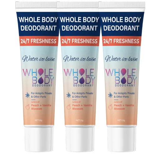 24/7 Freshness Whole Body Deodorant for Armpits & Private Parts with Hyaluronic Acid & Peach Vanilla Scent.