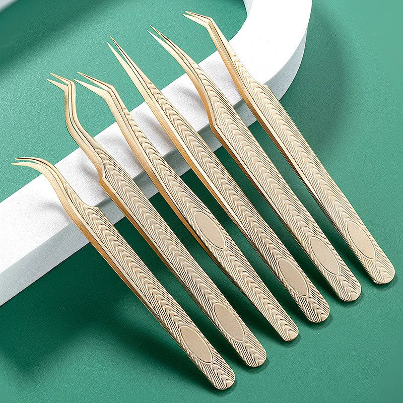 MARIA SASHA Tweezer Extension Eyelash Brush Stainless Steel Fiber Tips for Makeup Tools