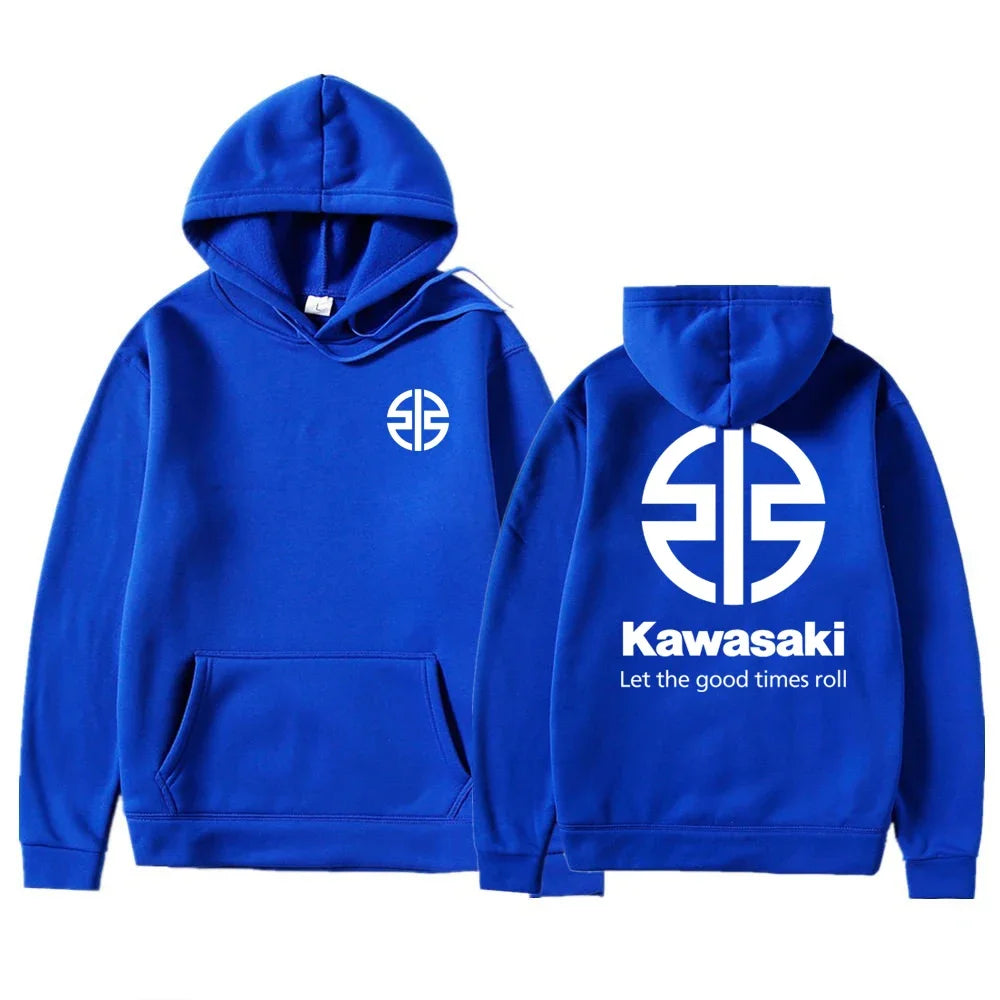 Spring and Autumn Men's New Kawasaki River Mark Logo Hoodie Women's Casual Sports Hoodie Couple Street Fashion Top