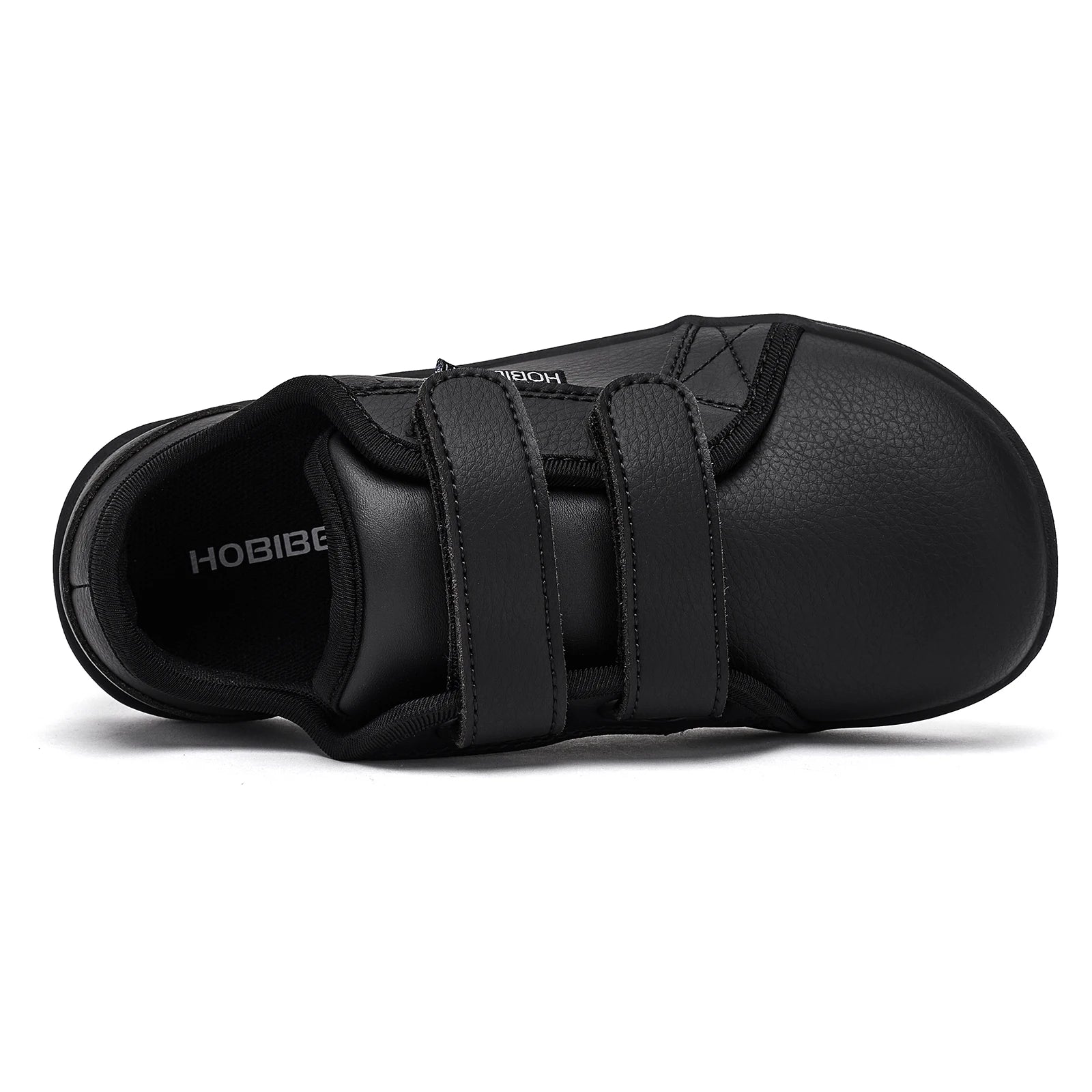 HOBIBEAR Minimalist Kids Barefoot Sneakers | Hook Loop | Wide Toe Shoes | Artificial Leather Sneakers