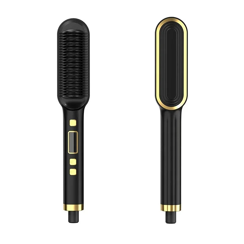 Thermostatic hair straightener Comb 5 temperature settings Straightening brush Quick heat professional hair straightening brush Halalzen
