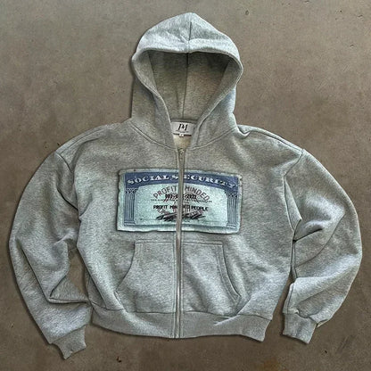 Grey Casual Spring Oversized Reversible Hoodies Women Men Streetwear Clothes Hoodie With Plaid Lining Sweatshirt Streetwear Tops