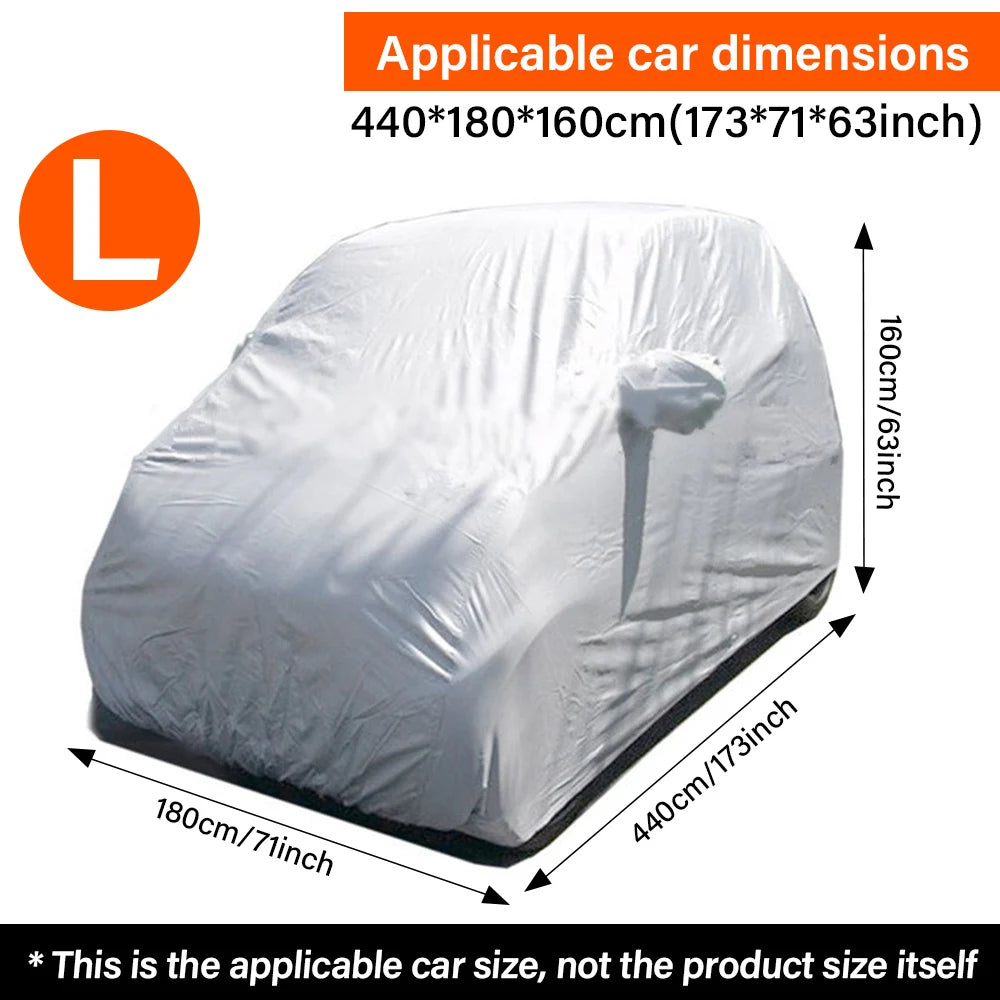 Car Cover Sun UV Protection Car Body Sun Rain Dustproof Waterproof Cover S/M/L/XL/XXL Car Covers Smart Outdoor Full Universal