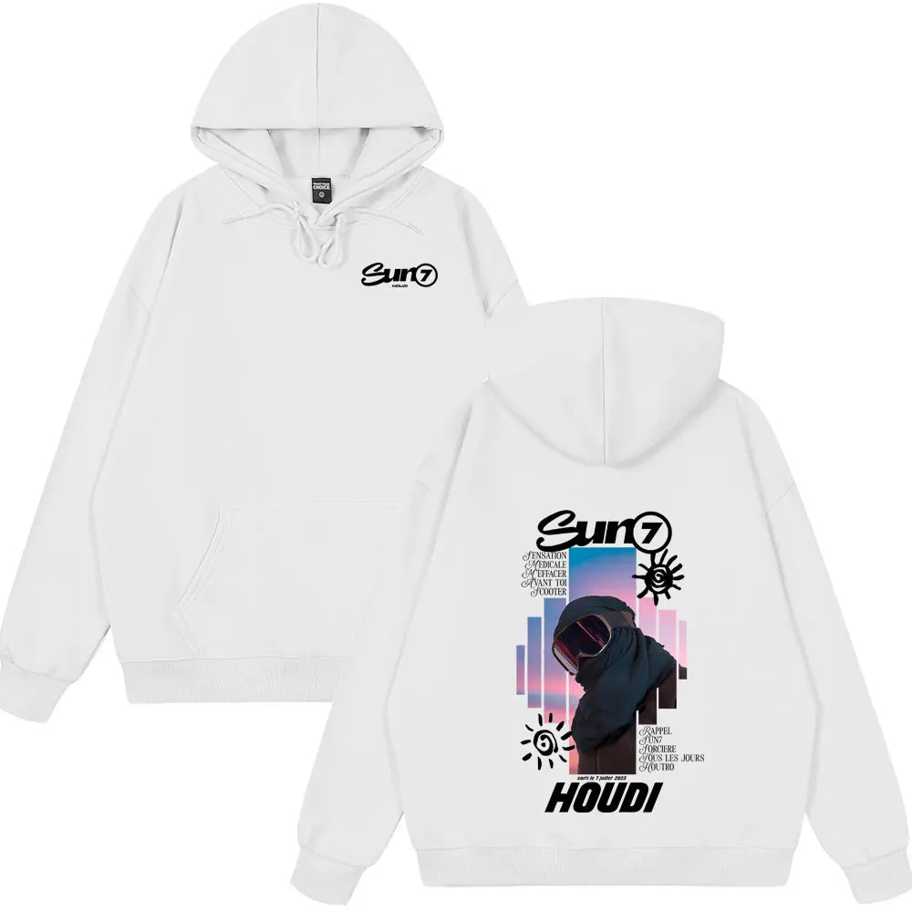 Rapper HOUDI SUN7 Graphic Hoodies Men Women Hip Hop Fashion Pop Music Clothes Unsiex Casual Oversized Hot Sale Winter Clothing