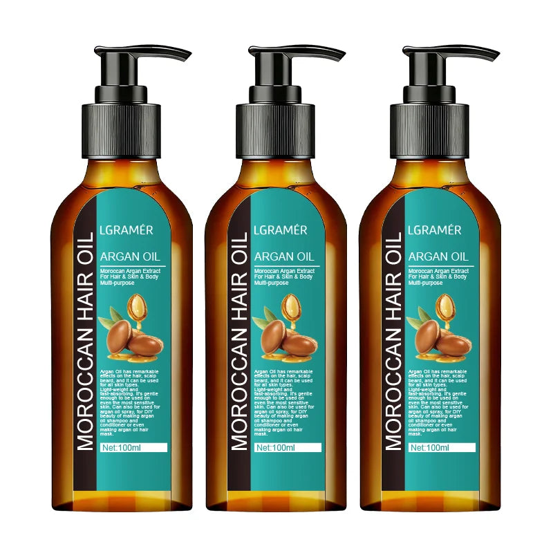 Moroccan Hair Care Oil Healthier Scalp Strengthen Improve Split Smooth Hair Repair Oil for Dry Damaged Hair Men and Women 100ml