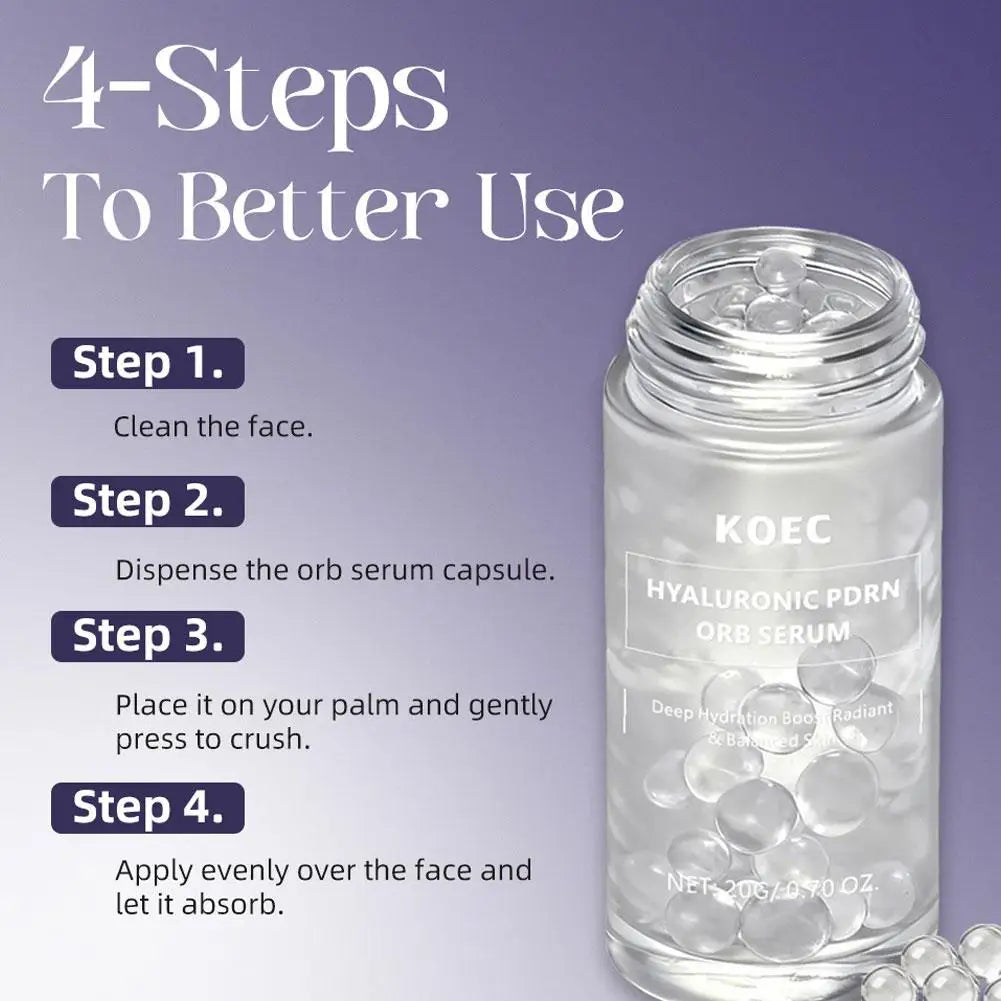 30,000 ppm Hyaluronic PDRN Orb Serum Salmon Spherical Particle Essence Bursting Hydration for Skin Repair Halalzen
