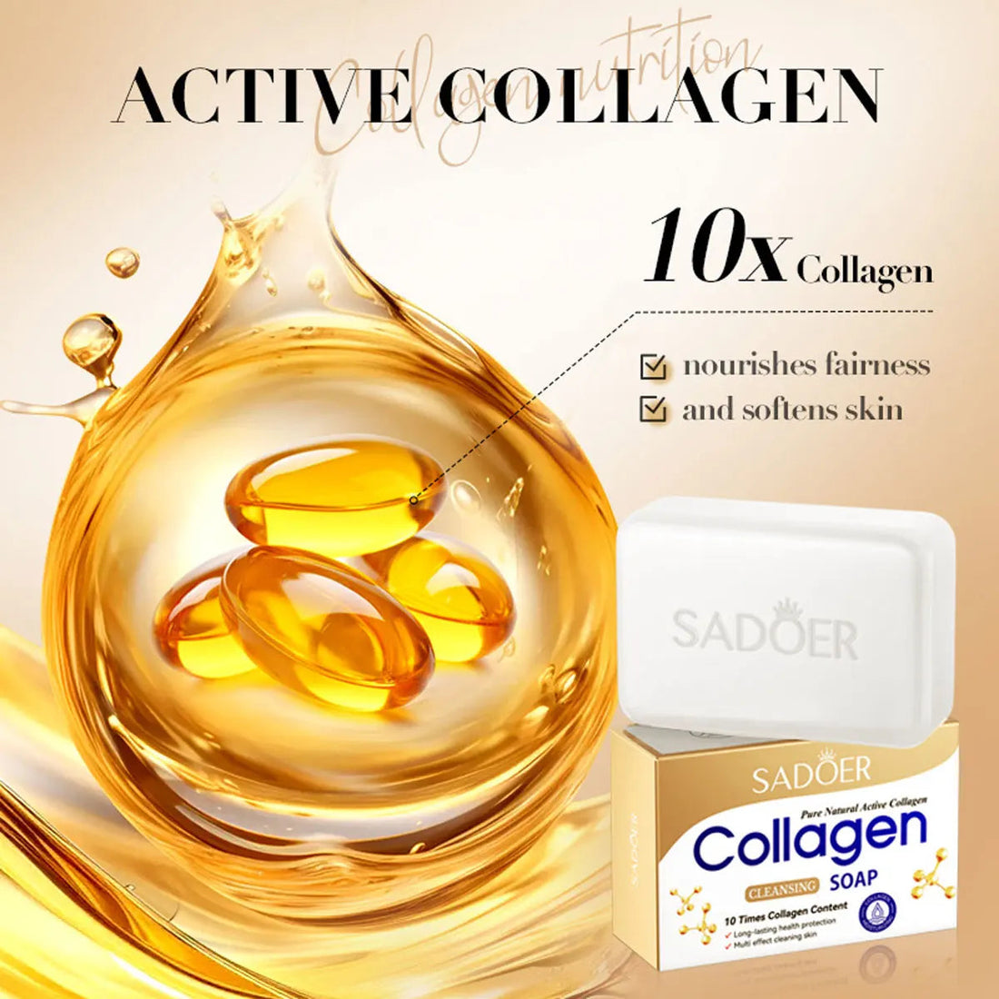 Collagen Gentle And Moisturizing Deep Cleansing Face And Bath Soap Long-Lasting Fragrance Handmade Soap Halalzen