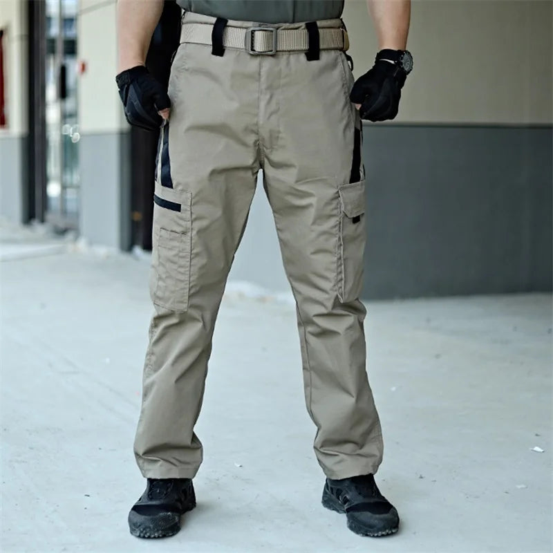 Men s Tactical Cargo Pants Lightweight Elastic Waist Outdoor Work Trousers with Multi-Pockets for Hiking and Camping