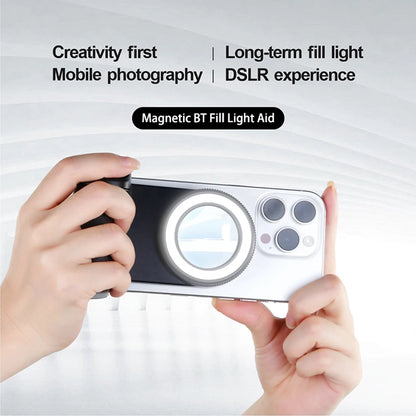 For Magsafe Bluetooth-Compatible Shutter Phone Hand Grip Camera Handle Grip Selfie Stablizer Selfie Handle for iPhone 16 15 Vlog