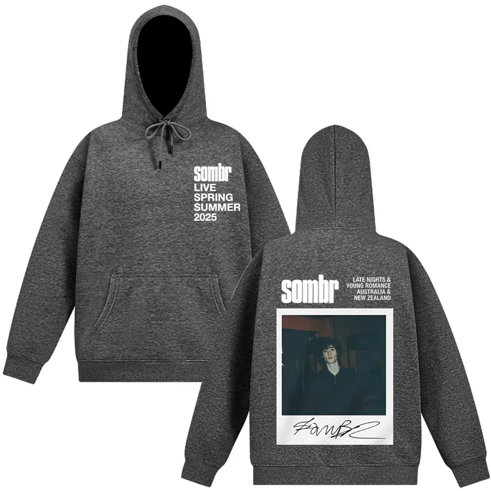 Sombr The Late Nights & Young Romance Tour 2025 Sweatshirt Men Women Fashion Hoodie Long-sleeved Thick Casual Oversized Pullover