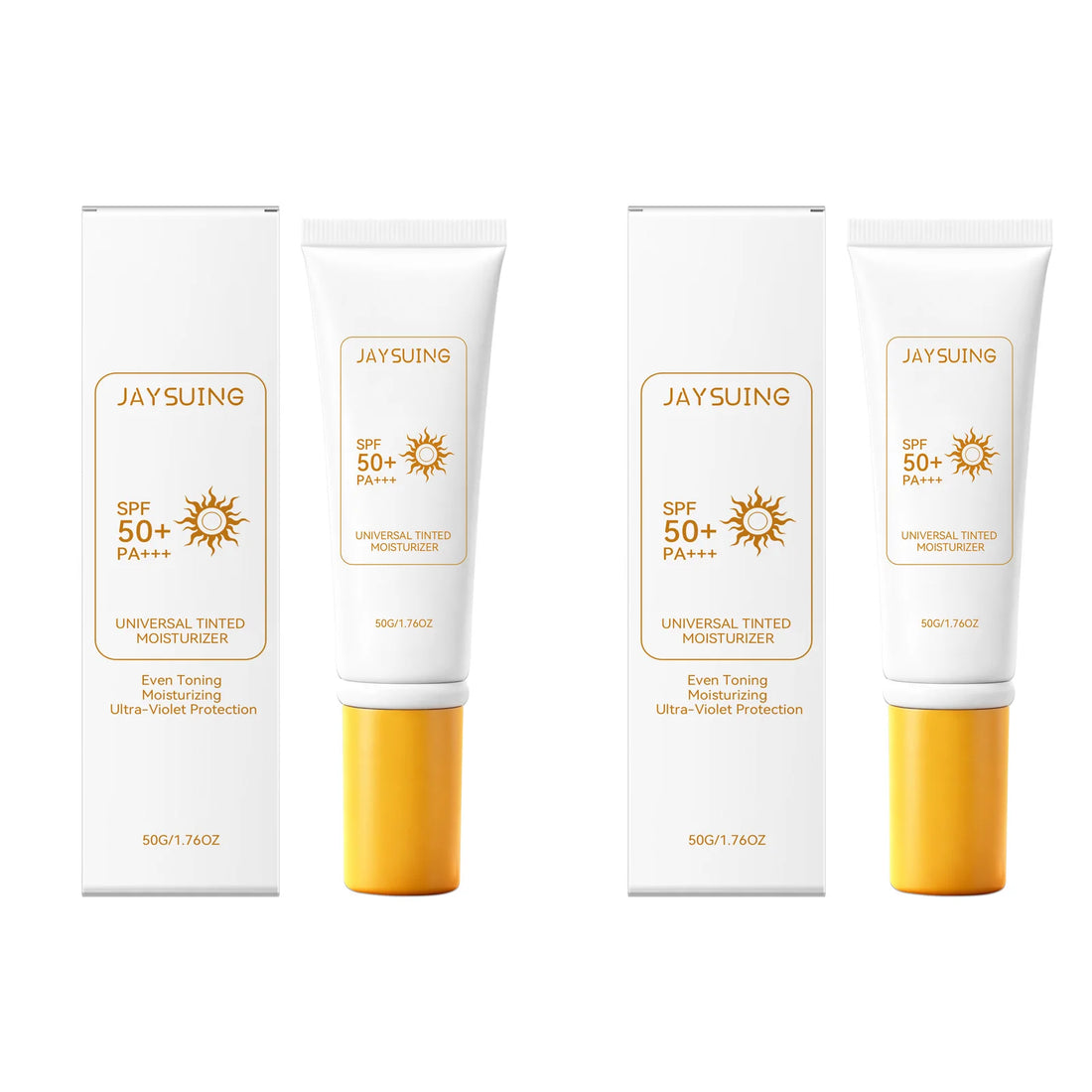 Jaysuing Tinted Sunscreen Spf 50 Anti UV Protection Waterproof Even Skin Tone Matte Finish Summer Outdoor Tinted Moisturizer 50g