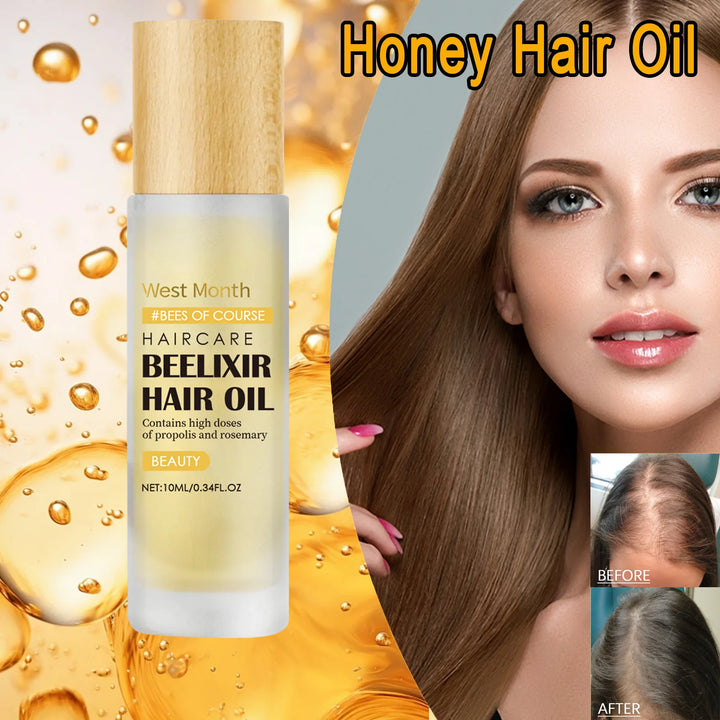 Honey Hair Oil Repair Dry Scalp Damaged Fragile Hair Helps Prevent Hair Loss Breakage Mild Formula Protects Health Hair 10ml