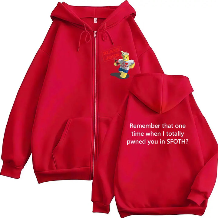 Funny Blame John Meme Zipper Hoodie Shedletsky Forsaken Fashion Autumn/Winter Sweatshirt Men Women Casual Oversized Coats Hoody