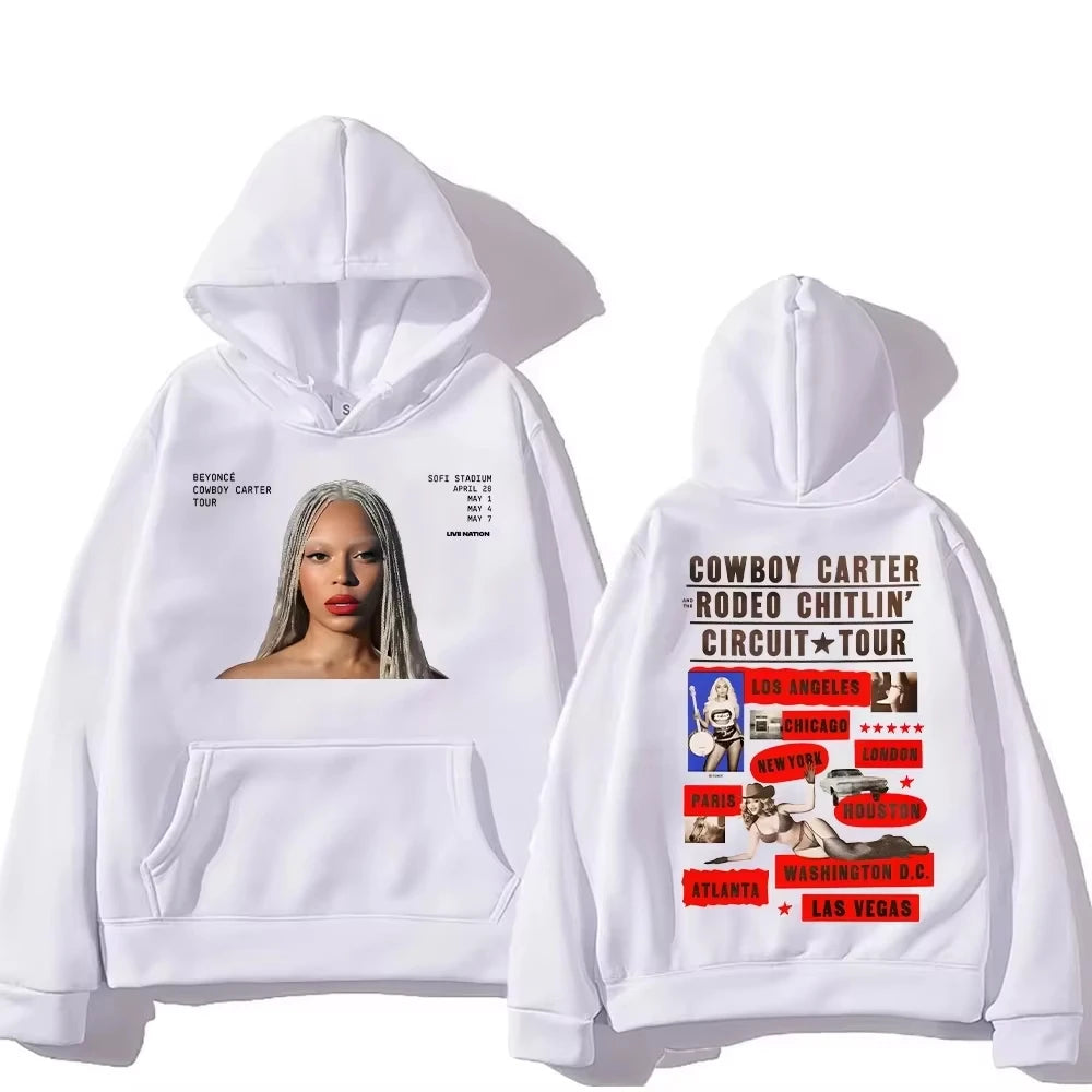 New Hoodie Denim Carter Tour 2025 Street Wear Men's and Women's Wear Unisex Casual Sweatshirt Pattern Y2K Jumper Hoodie
