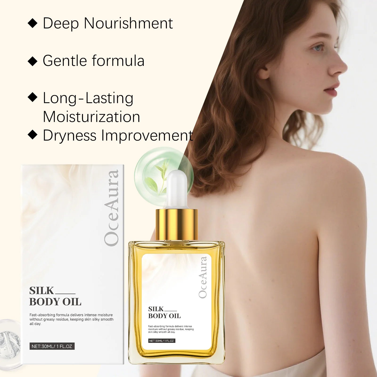 Improved Dry Silk Softening Body Oil Exfoliating Refreshing Moisturizing Non-Greasy Skin-Friendly Soft Easily Absorbed Body Oil