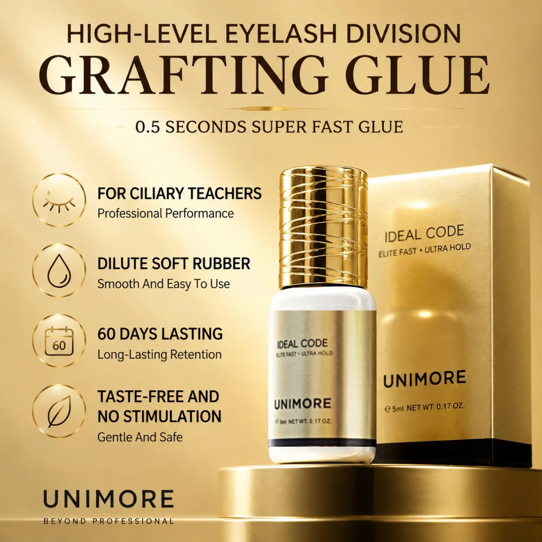 0.5S Drying Unimore Glue South Korea Fastest Strongest False Eyelash Extensions Supplies Adhesive 5ML Makeup Tools Beauty Shop