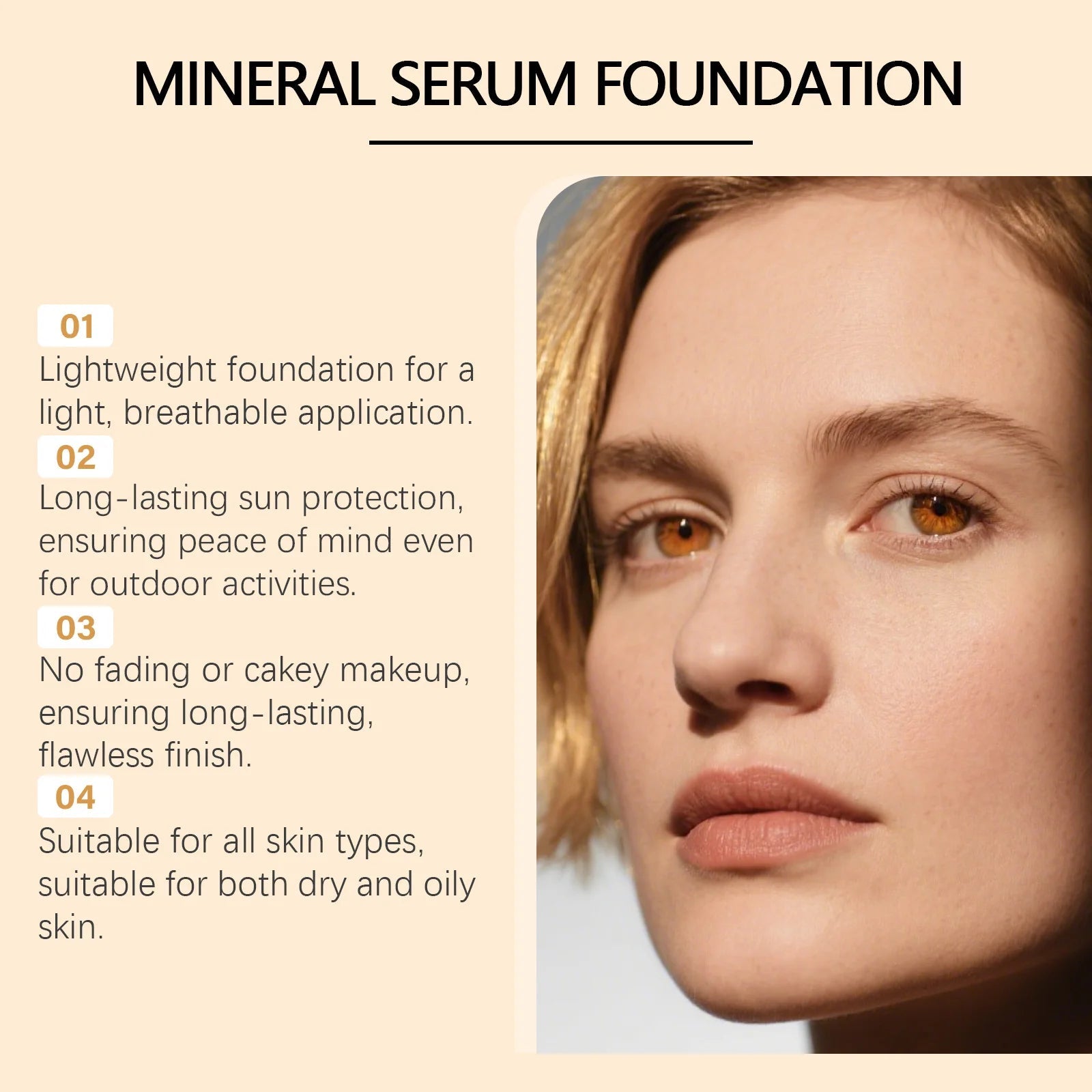 SPF 40 Sunscreen Liquid Foundation Isolation Cream Correct Skin Tone Reduce Dullness Conceal Pores Long Lasting Natural Face Halalzen