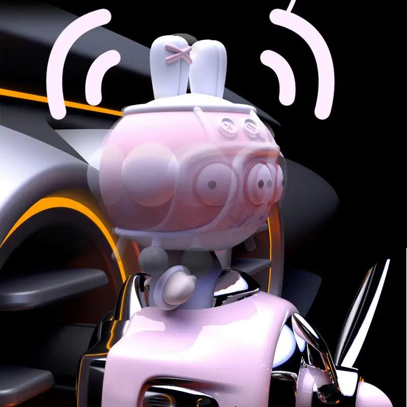 Car Perfume Diffuser Plane Bobblehead Bunny Pilot Aromatherapy Scent Diffuser Automotive Air Outlet Fan Decoration Rotating