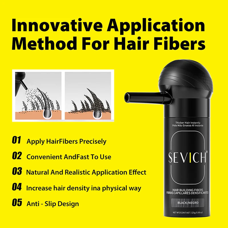SEVICH Hair Building Fiber Set Cover Sparse Hair Or Bald Spots Hair Loss Regrowth Treatment Keratin Hair Fiber Powder Applicator