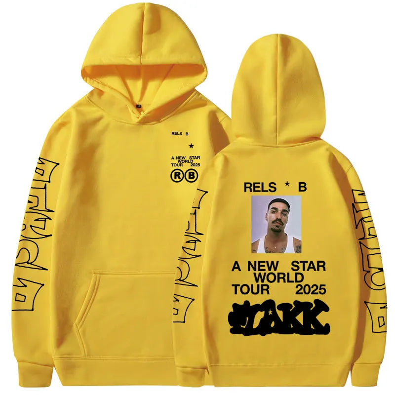 Rapper  Rels B A New Star World Tour 2025 Hoodies Men Women Clothing Fashion Hip Hop Sweatshirts Oversized Long Sleeve Pullovers