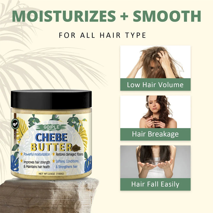 GOIPLE Chebe Butter,Hair Mask,Moisturizing & Nourishing Chebe & Rosemary Growth Oil Rose Curl Defining Cream Hair Curl Enhancer