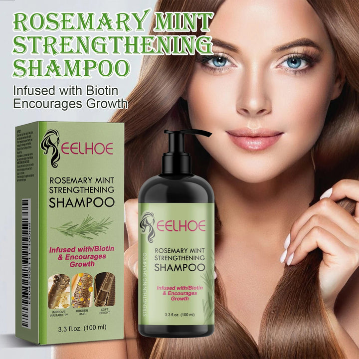 EELHOE Rosemary Straightening Shampoo Repair Damaged Dry Curl Fluffy Hair Nourishing Refreshing Straightening Shampoo Hair Care Halalzen
