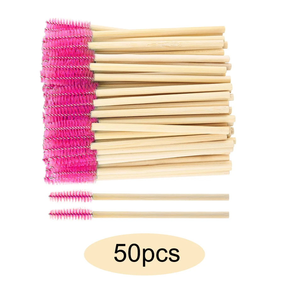50/100/300pcs Eyebrow Eyelash Brushes Wooden Eyelash Spoolies Mascara Wands Lip Applicator for Eyelash Extension Makeup Tool