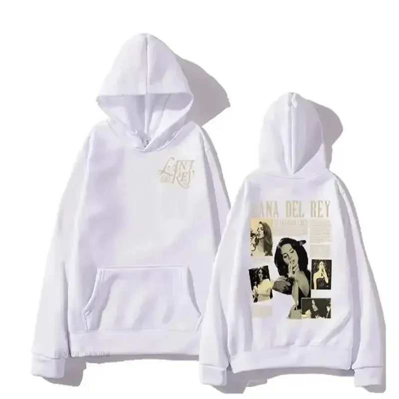 Casual Lana Del Rey Singer Hoodies for Men and Women Harajuku Fashion Long Sleeve Sweatshirt Moleton Graphic Print Streetwear