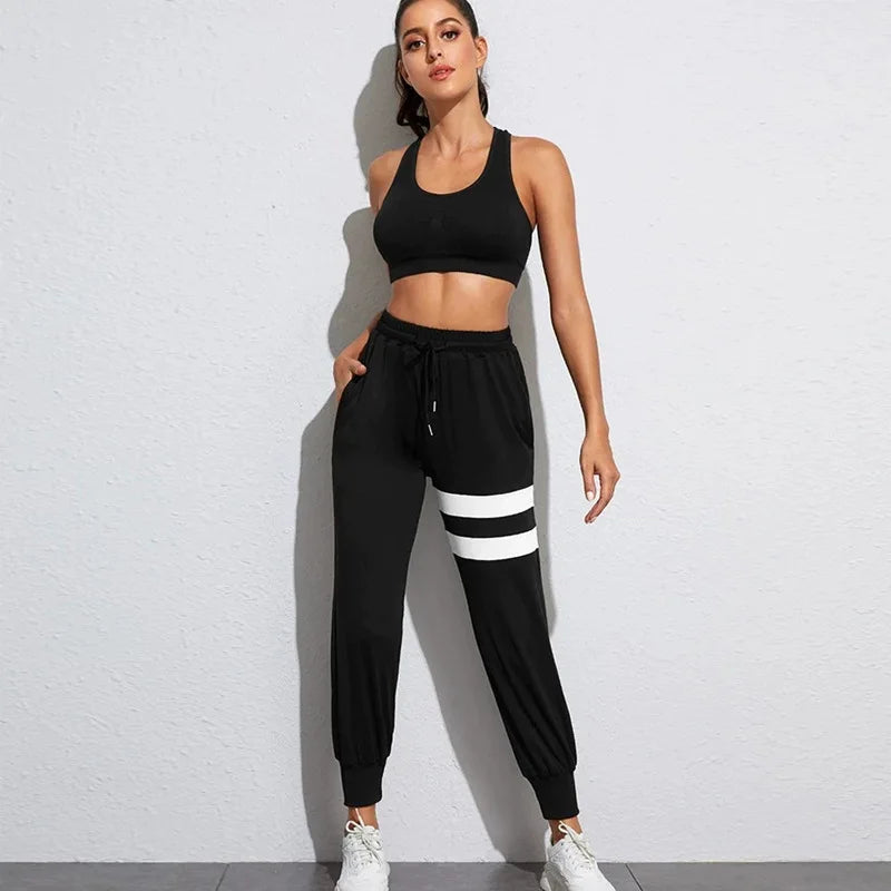 Fitness Sports Pants Women Elastic Waist Foot Quick Dry Loose Cycling Running Yoga Pants Female Streetwear Pantalon Femme