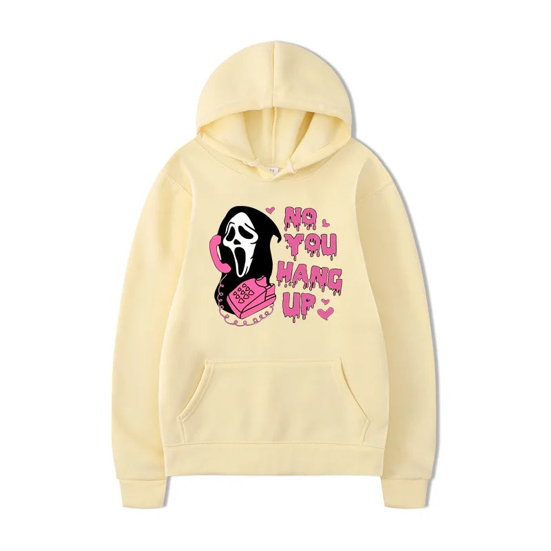 No You Hang Up Halloween Hot Selling Hoodie Colorful Printed Harajuku Hip Hop Long Sleeve Loose Hoodie Casual Top