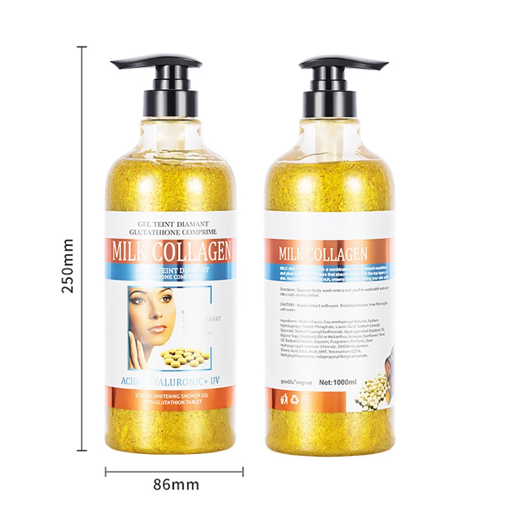 1000ml Kojic Acid Shower Gel Deep Cleansing Brighten Skin Body Wash Skin Whitening Exfoliator Body Care Moisturizing Skincare