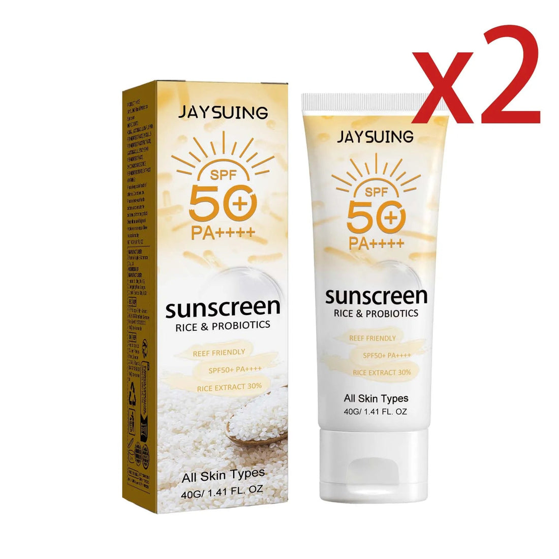 Probiotic Organic Rice Sunscreen Prevent Tanning Reduce Risk Sunburn Waterproof Broad Spectrum Protection UV Resistant Lotion Halalzen