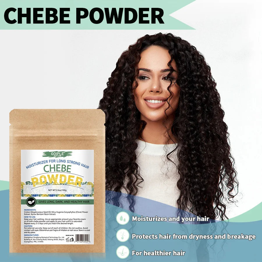 GOIPLE Chebe Powder-Contains Natural Ingredients Promotes Strong and Healthy Hair Strengthens & Thickens Formulated for Dry Hair Halalzen