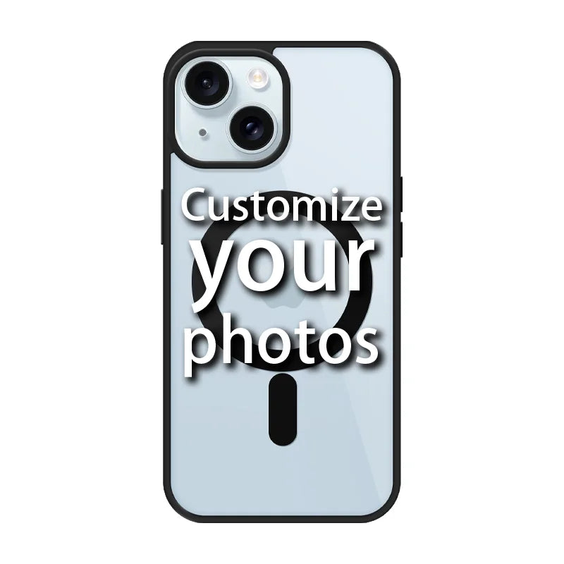 Magnetic Pattern Customized Acrylic Phone Case For iPhone16 15 14 13 12 11 Pro Max XS Shockproof birthday Mother's Day gift