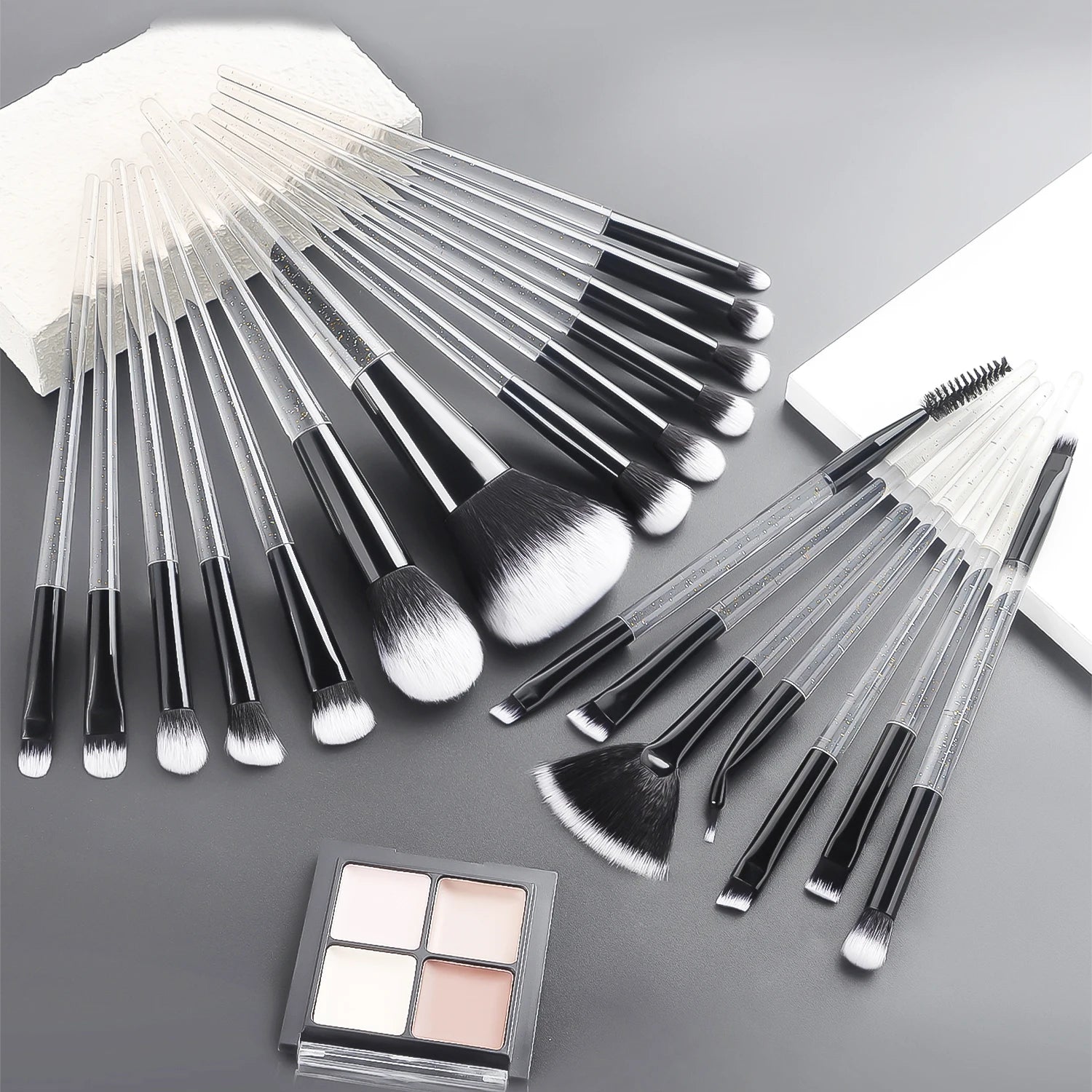 37PCS Makeup Tools Set, 20 Brushes + Sponges Puffs, Eyelash Curler, Cleaning Tool for Full Face