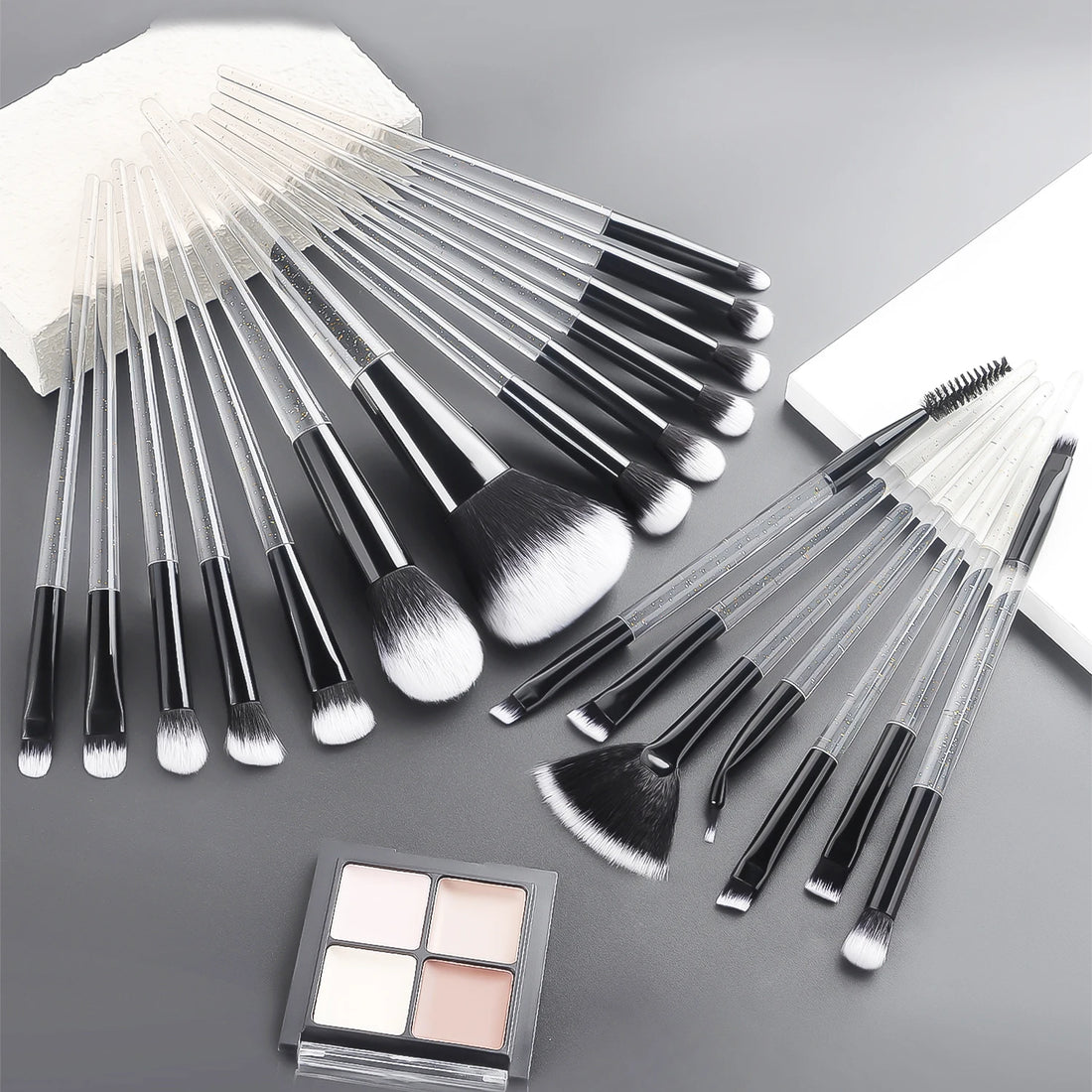 37PCS Makeup Tools Set, 20 Brushes + Sponges Puffs, Eyelash Curler, Cleaning Tool for Full Face