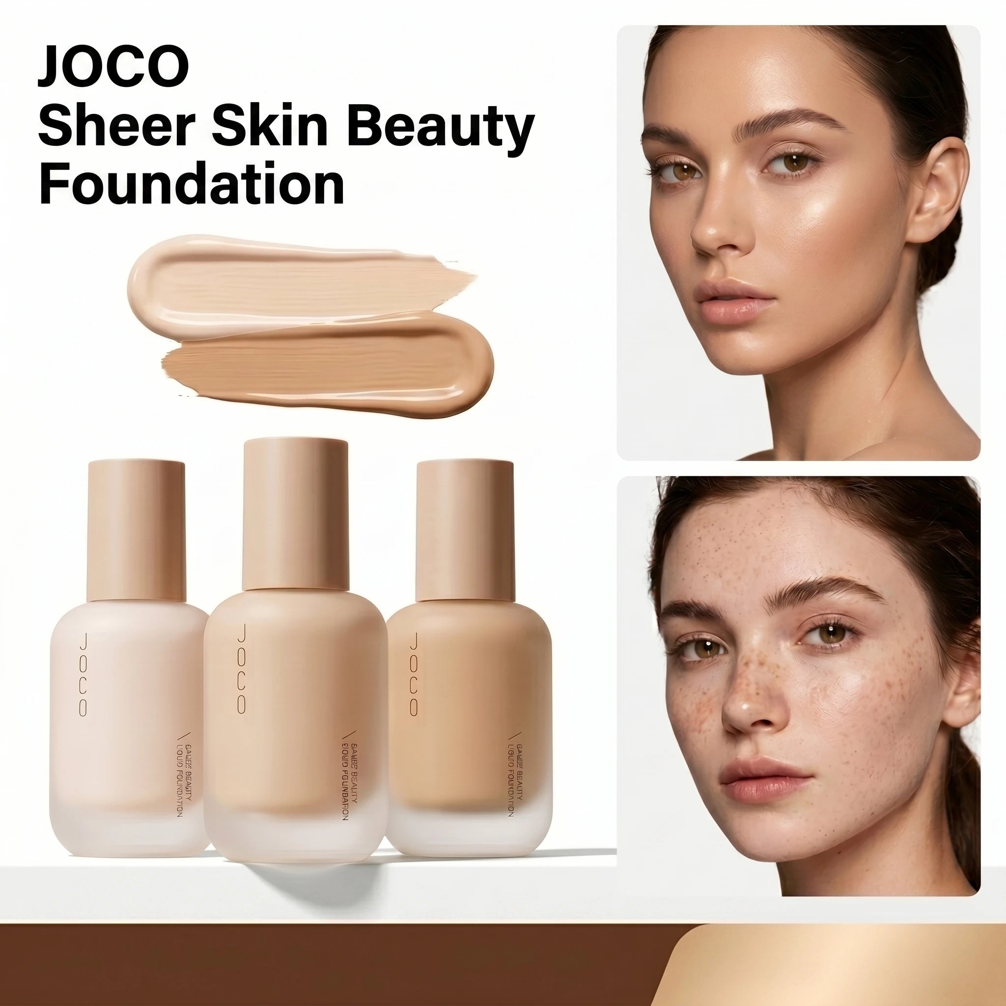 Joco Hydrating Foundation Smooth Long Lasting Waterproof Sweatproof Create Sheer Cream Skin
