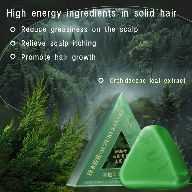Platycladi Usman grass handmade shampoo soap Polygonum multiflorum anti-removal solid hair nourishing hair control oil 120g Halalzen