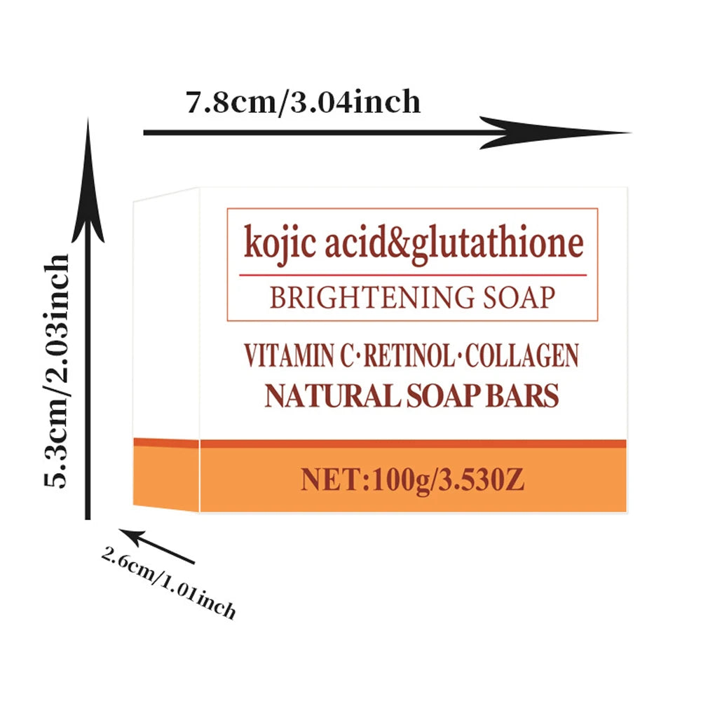 1/2/4/6Pcs 100gKojic Acid  Whitening Soap, Glutathione Skin Lightening, Anti-aging & Moisturizing Handmade Soap for Face & Body