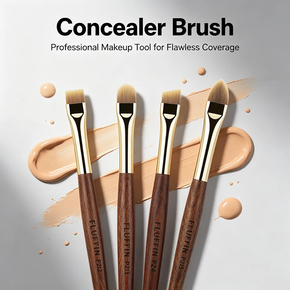 Concealer Crush Ultra Thin Concealer Brush Advanced Copper Tube Redwood Makeup Brush Precision Detail Makeup Tool for Beginners