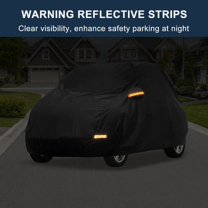 Car Cover for Smart Fortwo 2007-2022 Aluminum Film Outdoor Waterproof Sun Rain Snow Hail Protection with Driver Door Zipper