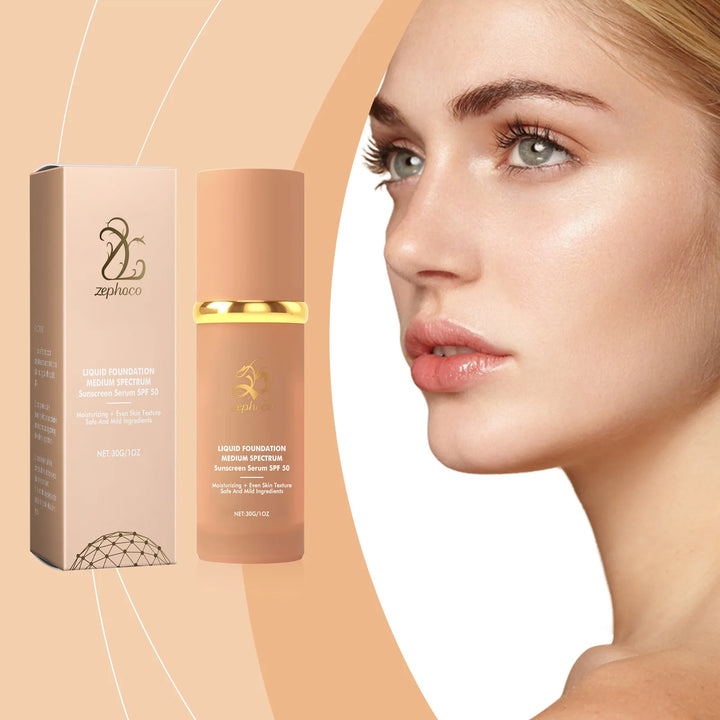 4-in-1 Foundation Liquid Soft Matte Long Lasting Hydrating Makeup Base Spf 50 Waterproof Magic Color Changing Foundation Liquid
