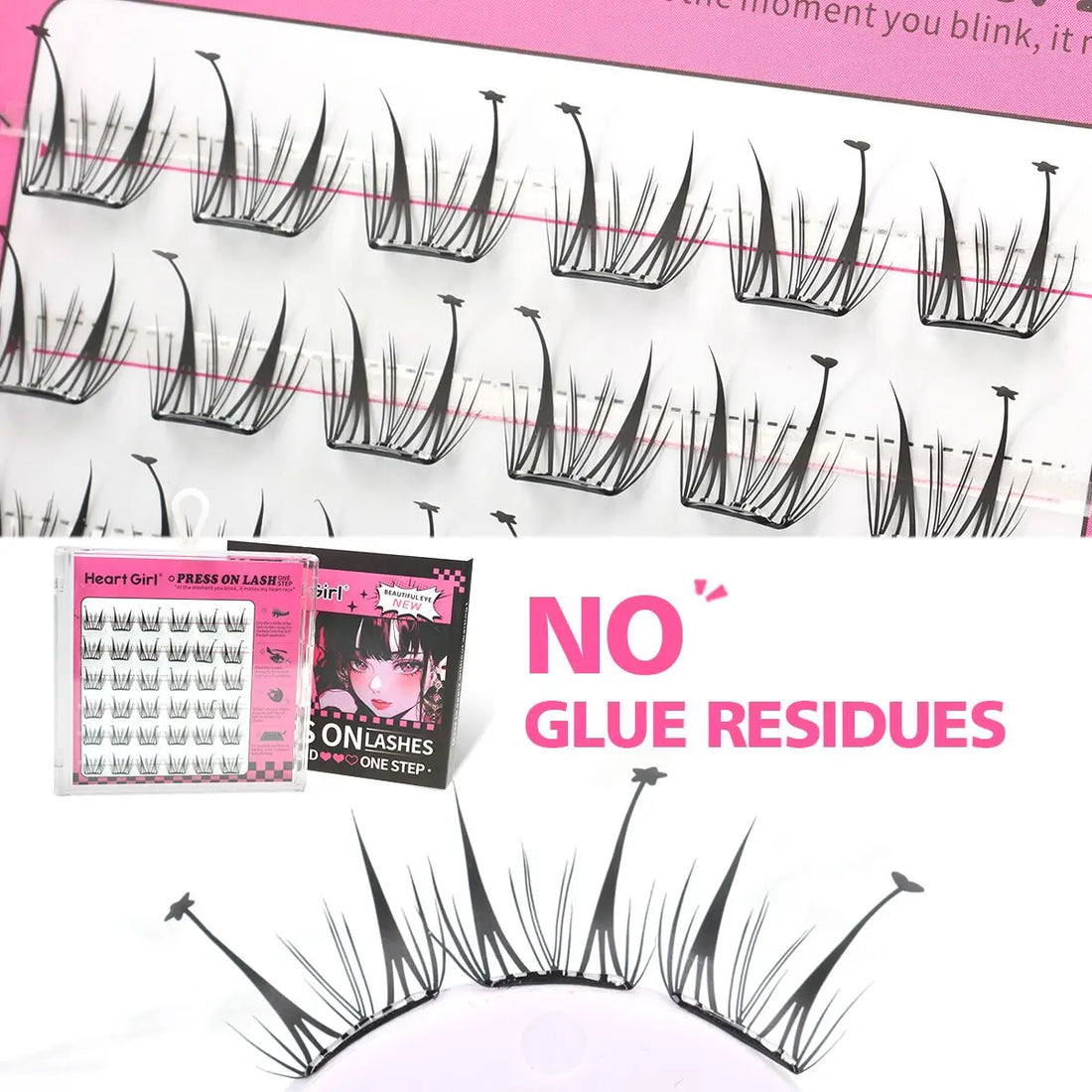 Glue-free False Eyelashes Fluffy Thick & Curled Daily Party Lash Star Butterfly Manga Clusters DIY Eyelash Extension Makeup Tool