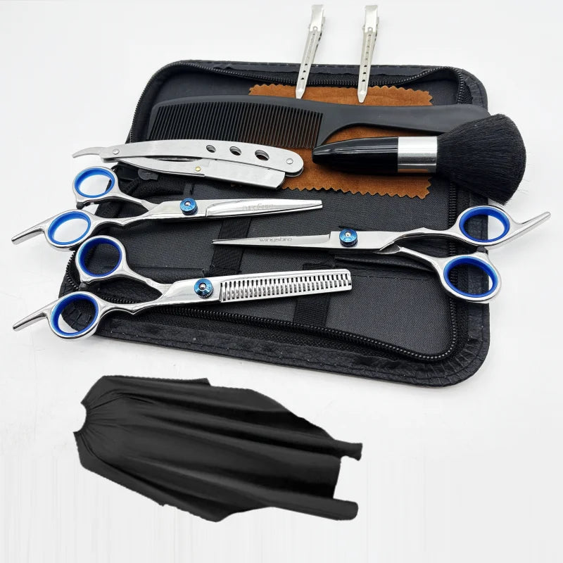Wingsbro 11Pcs Professional Hairdressing Scissors Stainless Steel Barber Hair Cutting Scissors Sets Salon Hair Styling Tools